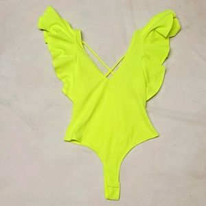 Love J | Neon Yellow Bodysuit NWT